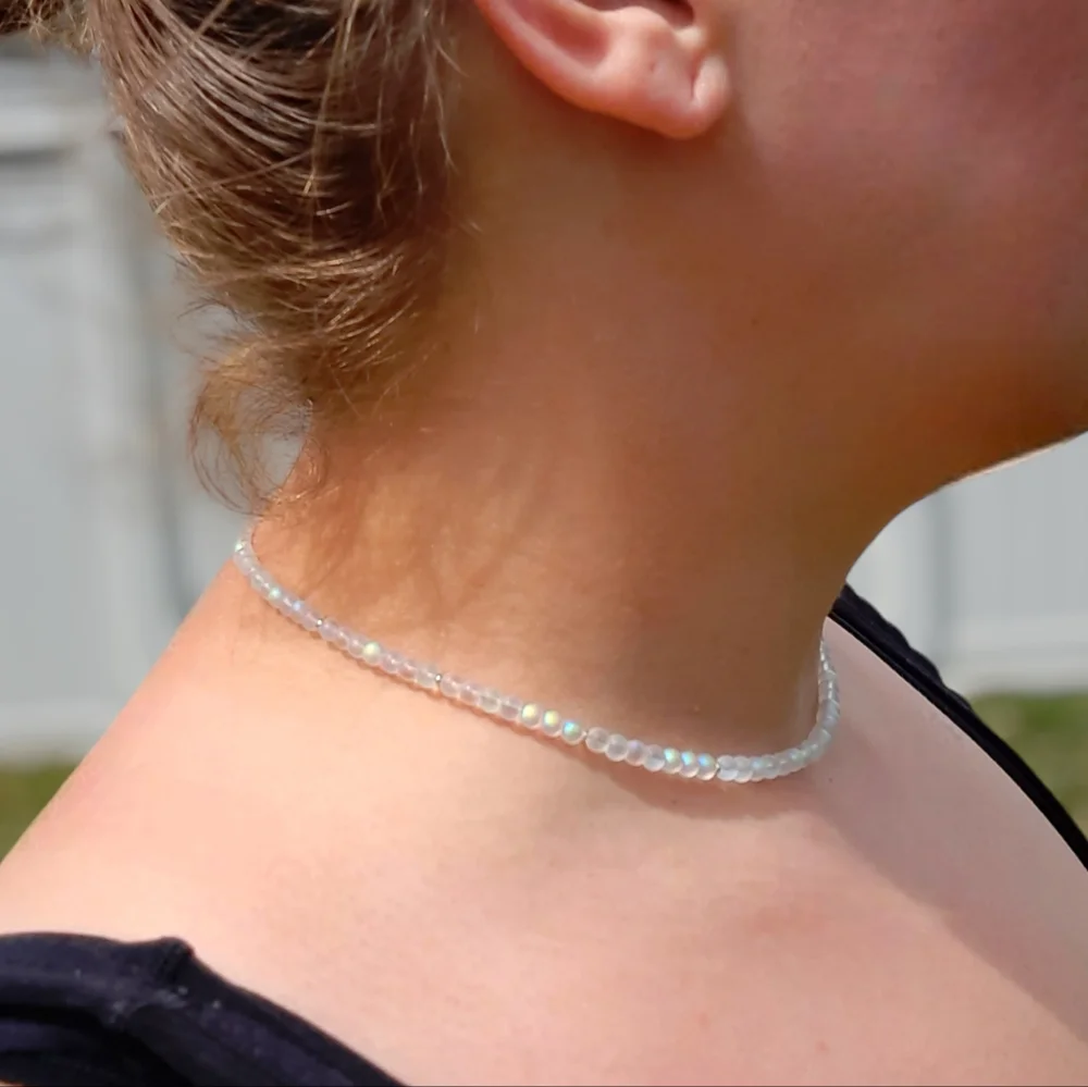 Aura Rainbow 🌈 Mermaid Glass Choker Necklace - Picture 2 of 4